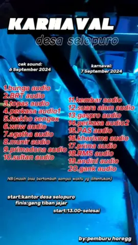 daftar sound karnaval selopuro blitar‼️ #karnavalsoundsystem #karnavalselopuro #soundsystem #selopuro #inpokarnaval #fyp #fyp #fypシ゚viral #blitar24jam 