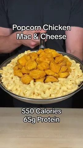 Popcorn Chicken Mac & Cheese 🧀  (Makes 4 Servings)  If you like this recipe, make sure to check out my digital cookbook that has 100+ delicious recipes like this one! Your support means that I can continue posting these recipe on my page for free. Link in my bio!  Macros:  - 550 Calorie  - 65g Protein  - 60g Carbs  - 6g Fat Ingredients:  - 1 1/2 Cups Cottage Cheese (0% Fat)  - 1/2 Cup Fat Free Cheddar Cheese  - 1 Mac & Cheese Powder Packet  - 1/2 Cup Fat Free Milk  - 8oz Protein Pasta - 24oz Chicken Breast  - 1/2 Cup Egg Whites  - 1/2 Cup Pickle Juice  - 2 Cups Self Rising Flour  - Garlic Salt  - Black Pepper  - Smoked Paprika  - Onion Powder  #highprotein #mealprep #Fitness 