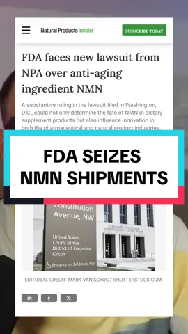 Big changes could be coming for the anti-aging supplement NMN. The Natural Products Association has just sued the FDA in a desperate bid to keep NMN available in the U.S. The FDA ruled last year that NMN can no longer be sold as a dietary supplement. This decision blindsided the supplement industry and has already led to major setbacks. Amazon, PayPal, and Shopify have all banned NMN sales on their platforms. If the FDA's decision stands, you might soon find NMN completely off the shelves. This lawsuit could be the last chance to save NMN from disappearing forever. The NPA argues that the FDA’s decision is both unfair and harmful, not just to businesses but to consumers like you who rely on NMN for its benefits.  If the court sides with the FDA, NMN could be banned for good in the U.S.  This is a battle for your right to choose the supplements that work for you. Don’t let NMN disappear without a fight. Full video can be found on YouTube.  Channel: The Pulse