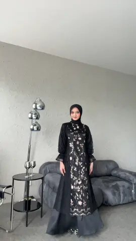 New Arrival Zeya Dress  Set ( Dress + Tunik Blouse Lace )✨🖤 #fyp #hijablabel_hl #outfitcheck #ootdhijab #outfitoftheday #dressviral #dressviral #smallbusinesstiktok #affiliatemarketing #tulledress 