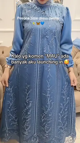 dress warna denim emang favorit sihh #rekomendasigamis #fyp #baju #gamisbrukat #gamis #gamiskondangan 