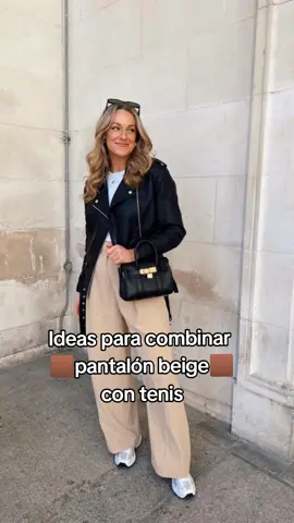 Una de las opciones para combinar el pantalón beige es con tenis y así obtener un oufit casual, fresco y original... atrévete y combinalos, te compartimos unos ejemplos. #modafeminina #outfitideas #cambiosdelook #moda #mujeres #bonita #oufits #palazzo 