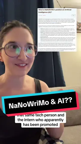 Human writers support human editors and human artists. And here I thought #nanowrimo would feel the same.  Let’s talk about National Novel Writing Month, and their new stance on AI.  This organization has fallen so far, and i’m going to be fascinated to see who sponsors it in November. 😐 #writertok #authortok #BookTok #book #fyp #nanowrimo #nationalnovelwritingmonth #wrimos 