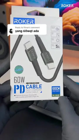 Replying to @fitraa #roker #rokerindonesia #kabeldata #kabeldatatypec #kabeldatalightning 