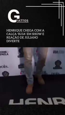 História mal contada? 🤔😂  Henrique apareceu com a calça 'suja' em pleno show, e a reação de Juliano não passou despercebida!  O momento divertiu a todos e rendeu boas risadas entre os fãs! #viral #funny #famosos  Créditos: Inst / sertanejonanet