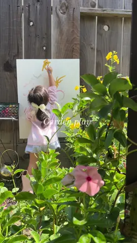 Garden play with my daughter🧚🏼🌸🌙🎨🖼️💫 ~ she loves spending time outside #motherhood #childhood #toddlerhood #girlmom #toddlergirl #toddlermom #gardenplay #natureplay #outdoorplay #montessorimom #sensoryplayideas #girlhood #toddlerpainting #kidscrafts #naturekids #MomsofTikTok #momlife #corememories #cottagecore 