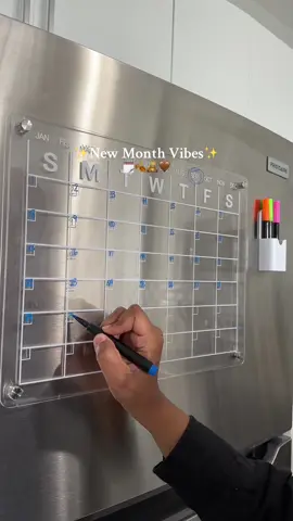 Welcoming a new month with an acrylic magnetic calendar to stay organized! #organizationtips #newmonth #amazonfavorites #amazonhomefinds #organizedhome #acryliccalendar #organizingtiktok #amazonkitchen @Amazon Home 