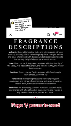 Replying to @VeggieGirl i hope this helps 🖤 #scentdescriptions #luxuriousscent #scenthack #smellslikerichandfamous #highendscents #loveyabye 