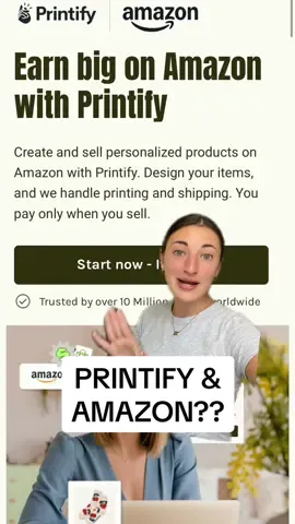 Ready to launch your print on demand side hustle but not sure if Etsy is the right marketplace for you? Now you can officially use @Printify to start selling on Amazon!! #printifypartner #printifytoamazon #printifyhack #printifynews #printondemand #onlinesidehustle #greenscreen 