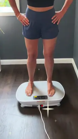 Feeling super cute and putting in work with my pink vibration plate