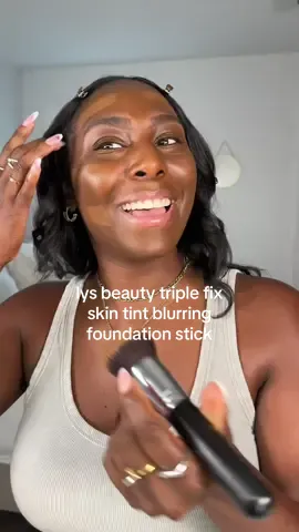 The new @LYS Beauty Triple Fix Skin Tint Blurring Foundation Stick is TEAAAAA!! It’s creamy and glides on the skin beautifully, it’s buildable, veryyy lightweight and wears under a full beat FLAWLESSLY! AND it’s long wearing! They didn’t miss! 🙌🏾 RUN and grab this asap! #lysbeauty #lysbeautyfoundation #makeupfordarkskin #beautyinfluencer #contentcreator #BeautyTok #fullglammakeup #blackownedbeauty 
