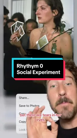 Marina Abramović's performance art piece Rhythm 0. It took place in 1974 and is one of her most famous and controversial works. In this performance, Abramović stood passively for six hours while the audience was invited to use any of the 72 objects she had placed on a table in front of her. These objects ranged from harmless items like feathers and flowers to more dangerous ones, including a knife, scissors, and a loaded gun. The performance explored themes of trust, vulnerability, and the potential for violence when power dynamics are shifted. Over time, the audience's behavior became increasingly aggressive, culminating in a participant pointing the loaded gun at Abramović's head. The performance ended when the six hours were up, and Abramović began to move on her own again, at which point the audience quickly dispersed, avoiding her gaze. Rhythm 0 is often discussed in the context of human psychology, the boundaries of art, and the relationship between the artist and the audience. #historytok #realartist #socialexperiment #feminism 