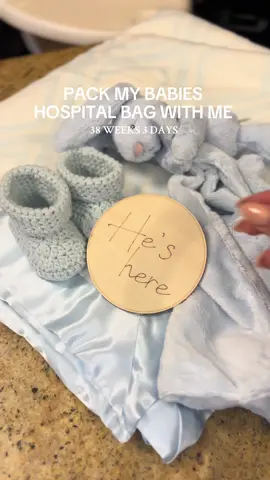 Pack my babies hospital bag but also just prepping his diaper bag 🥰 #babyhospitalbag #hospitalbag #38weekspregnant #3rdtrimester #nesting #laboranddelivery #babytime 