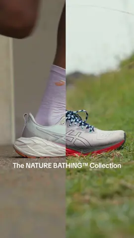 City to nature 🌅➡️🍃 Go where your feet take you in the NOVABLAST™ 4 TR shoe from the #ASICSNatureBathing Collection #runtok 