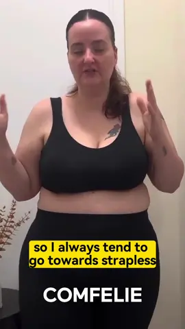 I always tend to go towards strapless,this is perfect for work as well because I’m always cooking stuff and it’s hot at work #comfelie #bra #wireless #plus 