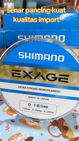 senar pancing Shimano exage, kuat. berkualitas import, lembut, tidak ngambang dan tidak keriting. harga murah cek di keranjang kuning #senarpancing #senarpancingshimano #senarpancingkuat 