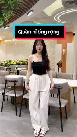 Quần nỉ ống rộng #quan #quanni #quannu #quanongrong 
