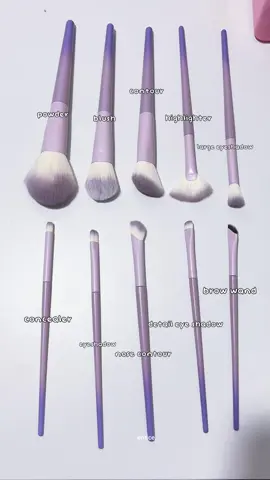 10pcs purple brushes 💜💫 #makeup #brushes #makeupbrush 