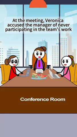 At the meeting, Veronica accused the manager of not participating in the team’s work.@Vxo13 | ✨️The Real Veronika ✨️ #fyp #veronica #manager #corporateamerica #work #skit #viral #cartoon #anime #usa #office 