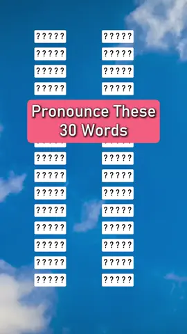 Pronounce These 30 Words. #englishpronunciation #americanenglish #englishtest