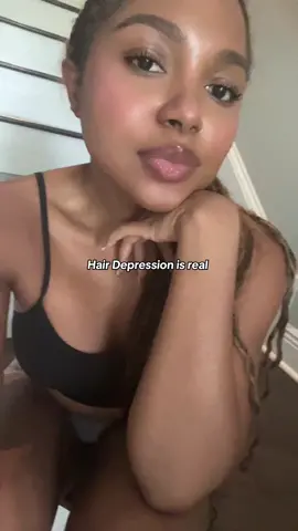 Idk whether to laugh or cry 😂 Hair depression is real yall and needs to be studied. I literally cant be productive when my hair is not done or i dont feel cute 😪 #hairdepression #blackgirlhair #blackgirltiktok 