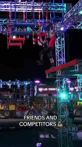 What a match up between these two talented ninjas! 🤝🏼 Friends on and off the course is one of the best parts! ❤️🥳 #AmericanNinjaWarrior #ANW #ninjawarrior #race 