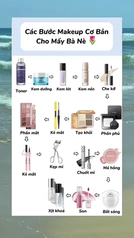 Các bước makeup cơ bản dành cho mấy bà nè #fyp #viral #xh #review #lamdep #makeup 