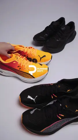 Faster than ever, smoother than before, the Deviate 3 is a super-fast, explosive and ultra-responsive running shoe for training and racing. Built on the perfect combination of NITROFOAM™ - our innovative nitrogen infused foam offers maximum energy return - and PWRPLATE technology, the Deviate provides best in-class cushioning and responsiveness for a strong, snappy and comfortable ride at any pace for any runner. Optimized for a wide range of foot strikes and patterns and ready to propel you to your next PB!👌🏻 PUMA DEVIATE NITRO 3 FADE👟 Available at our e-commerce Running Dept!👀