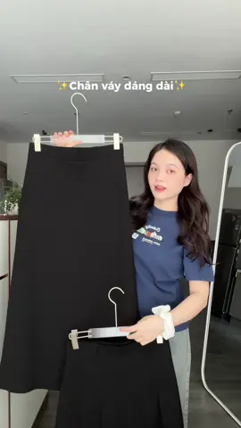 Chân váy dáng dài cho mét 5 nè✨#huongtranreview 