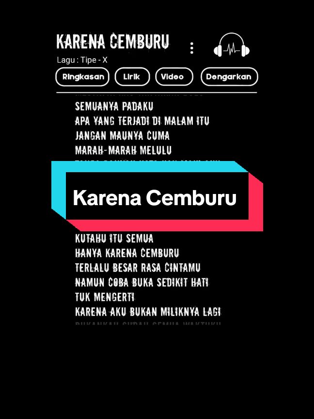 Tipe -X Karena Cemburu  #lirik #liriklagu #lirikgoogle #liriklagugoogle #tipe-x 