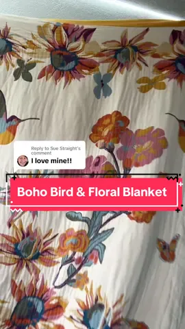 Replying to @Sue Straight This blanket is so good! Feels expensive! 🩵🩵 Boho Bird & Floral Blanket feels like my Muslin cotton throw blankets #bohoblanket #bohohouse #bohohome #bohostyle #throwblanket #fallblanket #giftideasforher #momgift #friendgift #livingroomdecor #muslinblanket #cottonblanket #blanket #blanketlife #blankets 