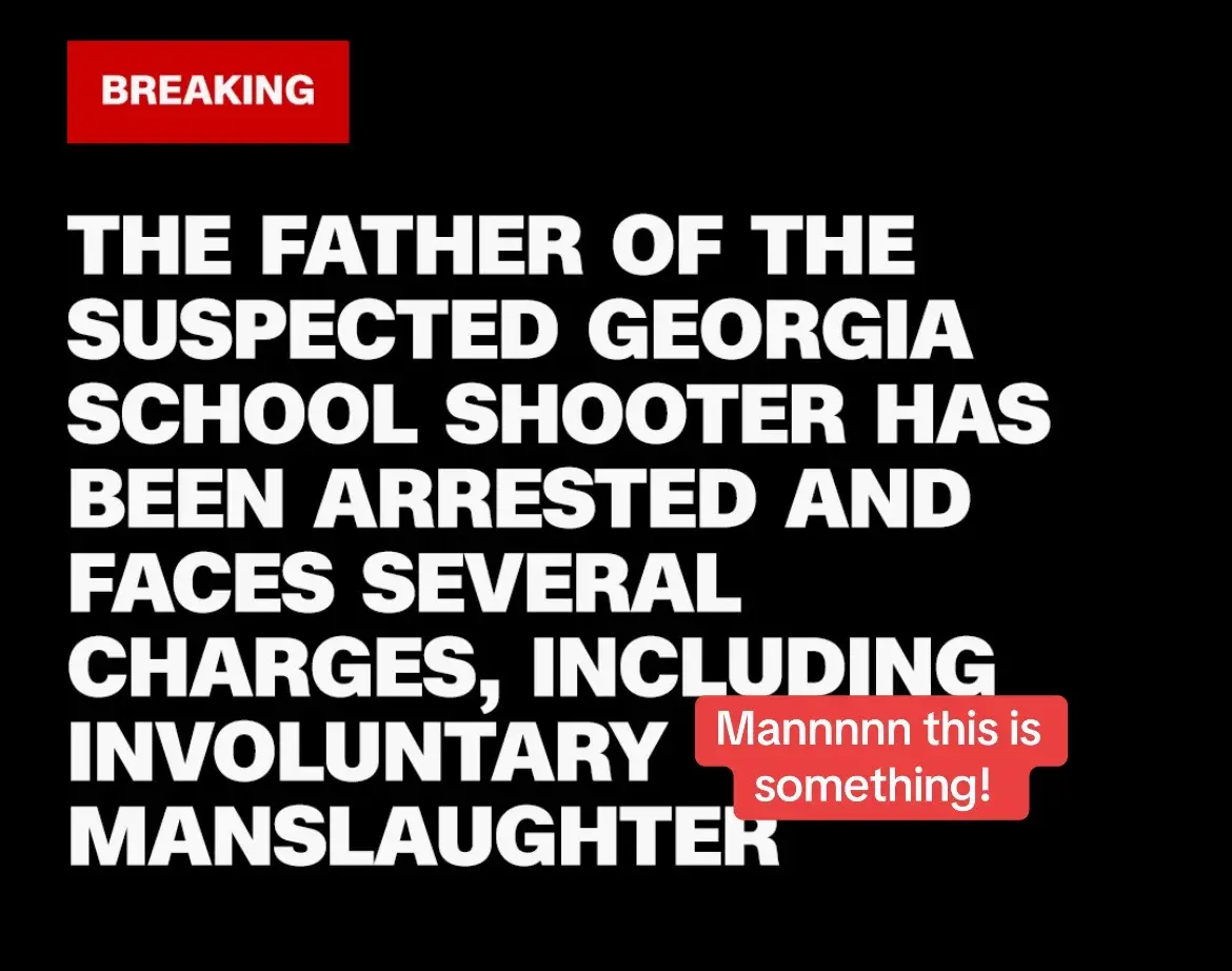 Uodate on the school incident. A 14-year-old student opened fire at a Georgia high school and killed four people on Wednesday, authorities said, sending students scrambling for shelter in their classrooms now dad is being charged. Smh. What a world man.  #news #fyp #f #murder #crime #apalachee #ga 