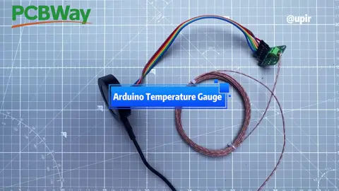 A handy temperature #gauge using the round LCD #display with #ESP32S3. Project by @upir (YT). Link in the comment. #pcb #pcbway #arduino #car #DIY #sensor  #indicator #engineer
