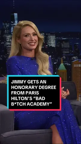 Jimmy gets an honorary degree from @ParisHilton’s “Bad B*tch Academy” ✨💖 #FallonTonight #TonightShow #ParisHilton #InfiniteIcon #BBA #JimmyFallon 