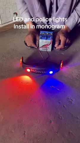 LED And police light install in monogram لائٹ والا مونو گرام💯✅#tiktok #trinding #viral #video #foryou #Ustad #Asmat 