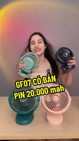 Quạt GF07 về thêm bản dung lượng pin lớn dùng lên tới 24h #quatsactichdien #quattichdien #quatkeptichdien #quat #tiemcualy 