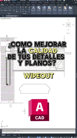 ✅️ TIP DE AUTOCAD: WIPEOUT  Un comando que te ayudará a solucionar el problema de empalmes en tus planos.  #ingenieria #arquitectura #tutorial #estudiantes #university #todos #viral #fyp 
