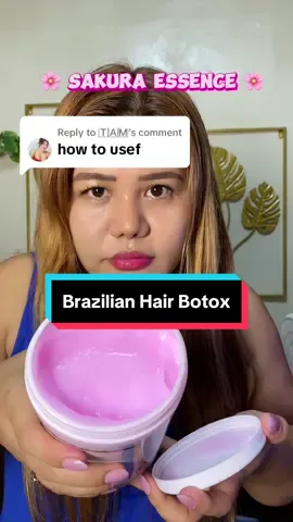 Replying to @🅃🄰🄼 how to use brazilian hair botox Sakura Essence ! #tutorial #howtouse   #beautyandpersonalcare #hairtreatment #hairstyle #hairmask #merrysun #hair #brazilianhair #hairbotox 