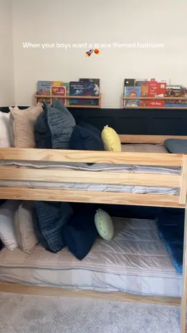 I think the galaxy light is my favorite part! 🚀🚀  #boysbedroom #boysbedroommakeover #boysbedroomdecor #kidsbedroom 