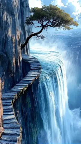 Live Wallpaper: The Path of Courage: Where Earth Meets Eternity Imagine standing at the edge of a cliff, where a narrow, winding stone path hugs the mountainside, leading you to the unknown. Below you, a powerful waterfall roars, spilling into an endless mist, its crashing waters a reminder of nature’s raw strength. A lone tree clings to the rock, defying the odds as it stretches toward the sky, its roots deeply entrenched in defiance of the sheer drop. This is the pathway that dares you to follow—will you take the step? Or will you stand at the edge, mesmerized by the beauty and danger colliding in perfect harmony? #livewallpaper #wallpaper #wallpapers #hdwallpaper #4klivewallpaper #waterfall #livewallpaper4kiphone #livewallpaper4k #wallpaperlive