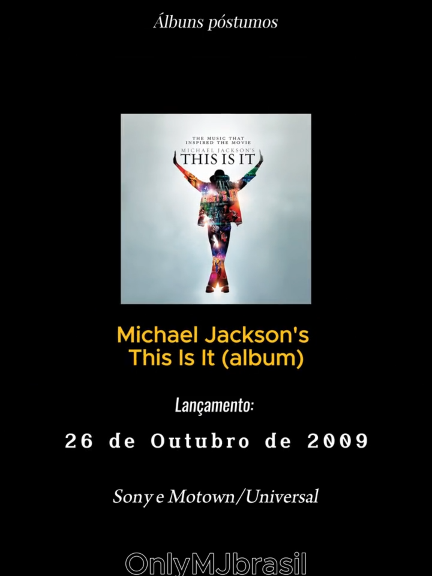 Repost Discográfia Álbuns Póstumos...Michael Jackson. #michaeljackson #thekingofpop #moonwalker4life #michaeljacksonforever #michaeljacksonsounds #mjinnocent musica