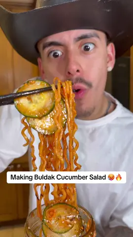 NAHHH DIS IS crazy🔥🔥 #buldakcucumbersalad #cucumbersalad #ramen #spicynoodlechallenge #chefsuie #fyp #Foodie #cooking #viral #trend 