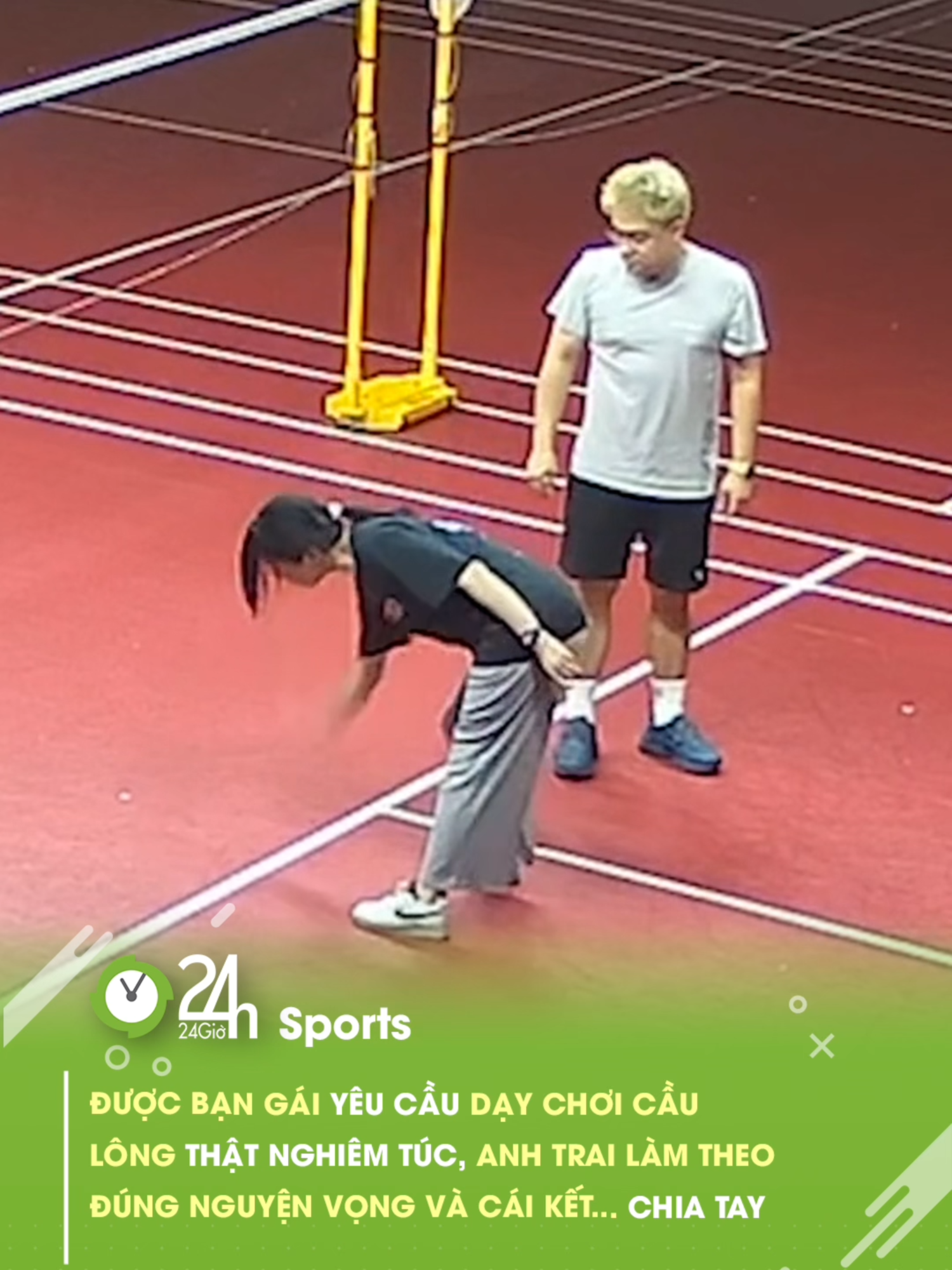 Anh bạn làm theo đúng nguyện vọng của bạn gái và cái kết #24hmedia #24hsports #caulong #batminton #haihuoc #thethaomoingay
