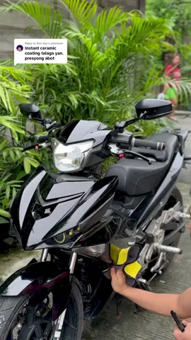 Replying to @Bon Voy Presyong pangmasa para kanang nagpaceramic coating 💯 #GuapoCeramicSprayCoating #CeramicCoating #Sniper150  