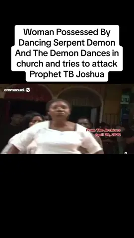 POSSESSED By Dancing SERPENT Spirit! The evil spirit within this lady is exposed during a time of prayer with Prophet T.B. Joshua at The SCOAN. She hails from a region in Bayelsa State where idolatry and serpent-worship is commonly practiced. Little did she know that the god of that region had possessed her body and pushed her to violate her faith. Share Your Testimony #tbjoshua #tbjoshualegacy #christian #fypp #fyy 