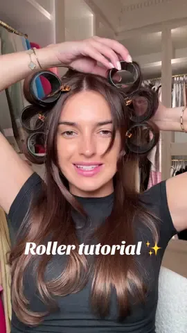 Hair roller tutorial ✨🖤 #hair #roller #turorial #rollertutorial #bouncyhair #blowdry #blowdrytutorial #90shair 