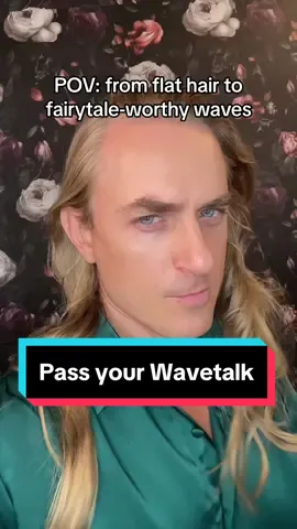 Who knew it only takes a few minutes to transform your hair from flat to charming waves  #passyourwavytalk @wavytalkofficial #guyswithlonghair #haircareroutine #airstyler 