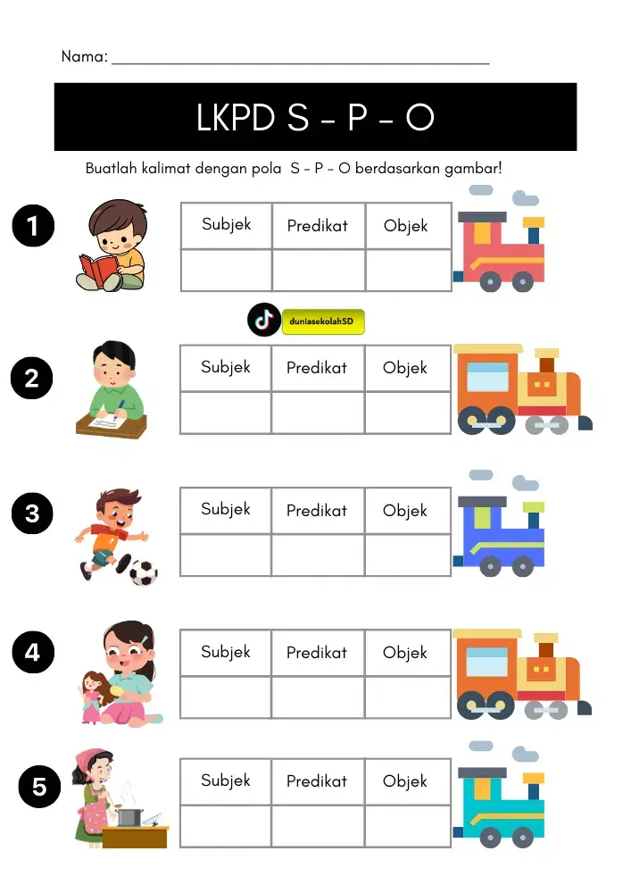 LKPD Bahasa Indonesia Kelas 2 Materi Membuat Pola Kalimat Subjek - Predikat - Objek. Link download file di profil #lkpd #lkpdkelas2 #kalimat #subjek #predikat #objek #spo #satisfying #bahasaindonesia #indo #for #fypage #fouryoupage 