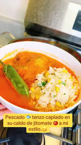 😋🍅🐟 Pescado tenzo seco capiado en caldo de jitomate 🍅😋 #Pescadocapiado #pescadoseco #foryou #fyp 