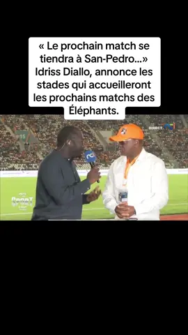 « Le prochain match se tiendra à San-Pedro, celui de novembre au stade Félix Houphouët-Boigny, et nous reprendrons en 2025 à Yamoussoukro. » En exclusivité sur NCI, le Président de la Fédération Ivoirienne de Football, Yacine Idriss Diallo, annonce les stades qui accueilleront les prochains matchs à domicile des Éléphants. #çasepasseici #FIF #NCIsport #NCIinfo